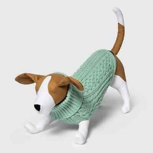 Host Pick💥GREEN CABLE KNIT DOG SWEATER NIP